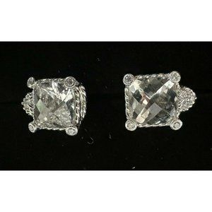 Judith Ripka Sterling 6.75 ct tw Crystal Quartz Gemstone Button Earrings